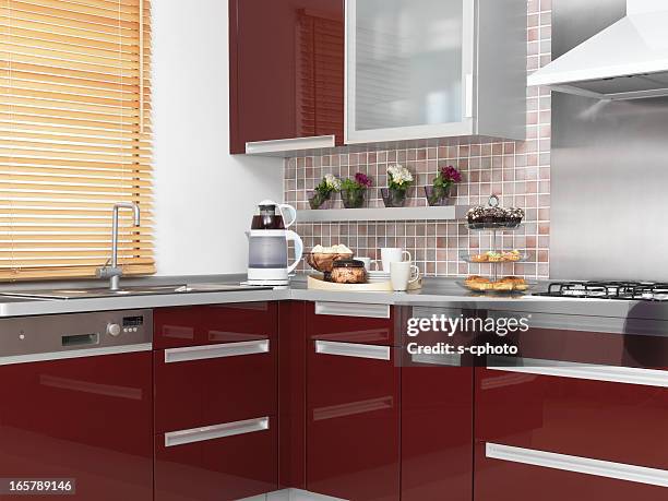 modern kitchen (click for more) - polished granite stock pictures, royalty-free photos & images