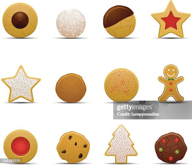 ilustrações, clipart, desenhos animados e ícones de cookie ícones de natal - macaroon