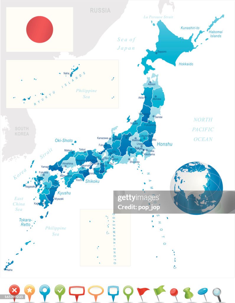 Japan - highly detailed map