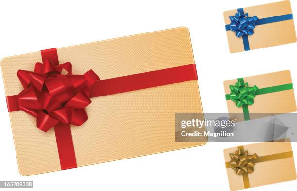 gift cards with bows - royal blue stock illustrations