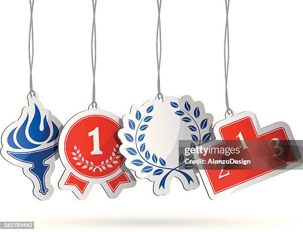 competition tags - olympic podium stock illustrations