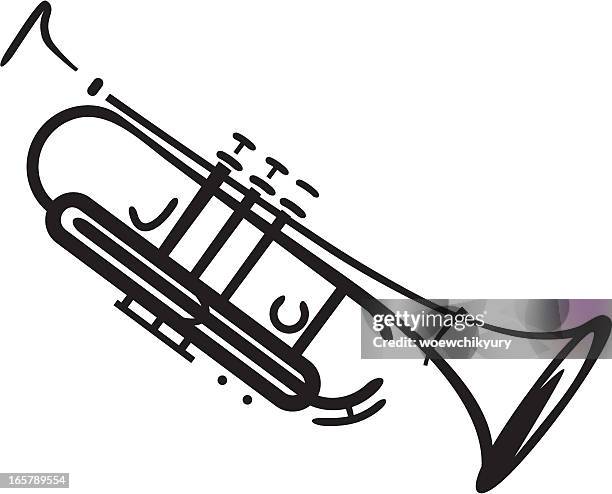 jazz trompete - trompete stock-grafiken, -clipart, -cartoons und -symbole