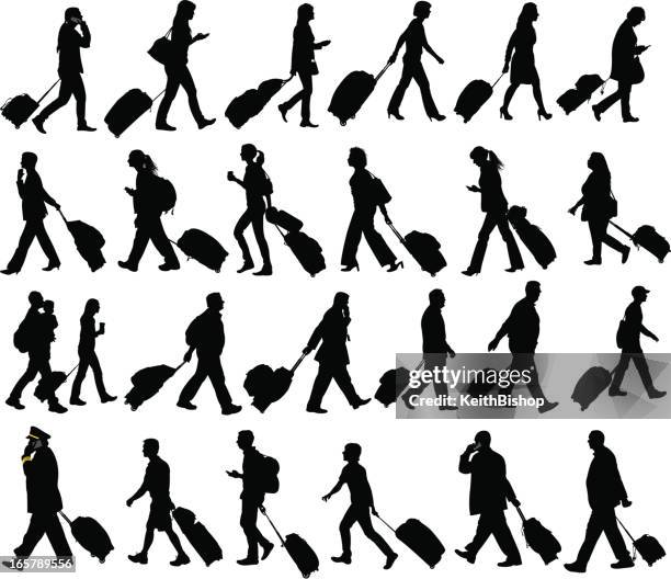 travelers - business and vacation tourist - traveller stock illustrations