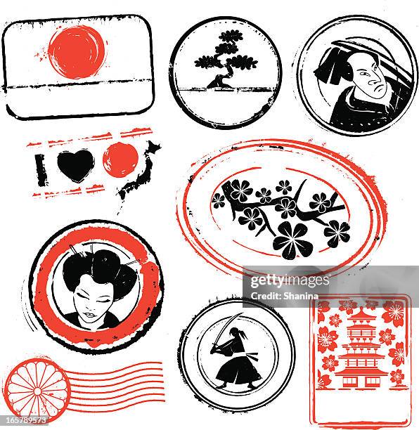illustrazioni stock, clip art, cartoni animati e icone di tendenza di giappone timbri in gomma - pagoda