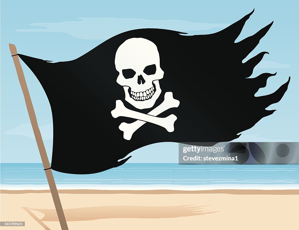 Pirate Flag on the Beach
