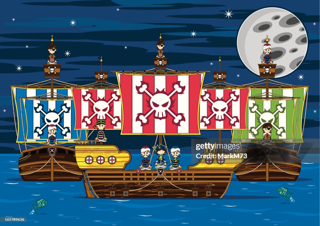 Cute Pirates on Ships
