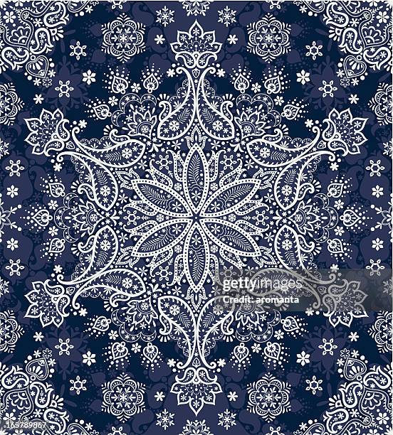 seamless paisley snowflakes - iranian culture 幅插畫檔、美工圖案、卡通及圖標