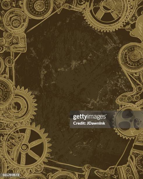 stockillustraties, clipart, cartoons en iconen met steampunk gear background - steampunk
