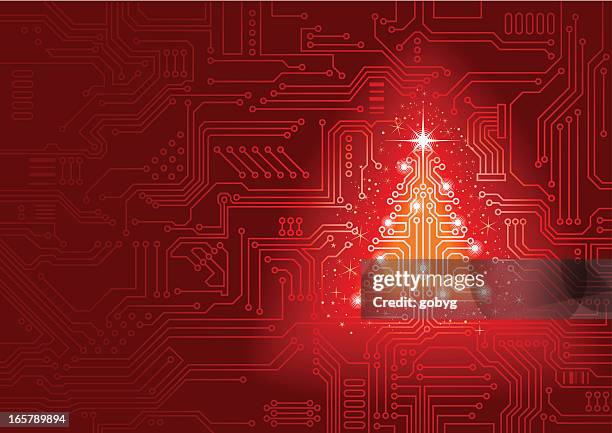 テクノロジーのクリスマス - エレクトロニクス産業点のイラスト素材／クリップアート素材／マンガ素材／アイコン素材