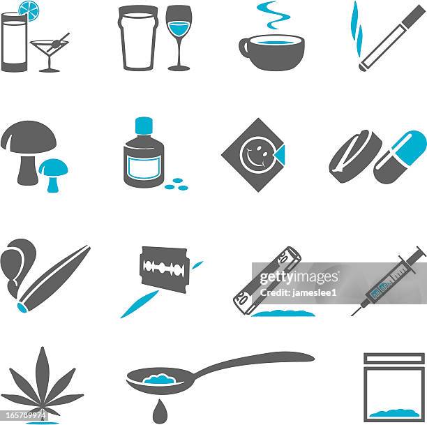 ilustrações, clipart, desenhos animados e ícones de ícones de droga - cocaína