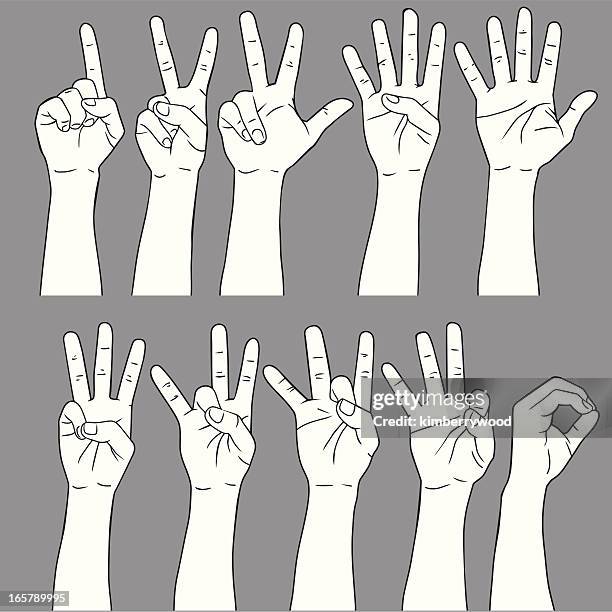 number sign language - number 6 幅插畫檔、美工圖案、卡通及圖標