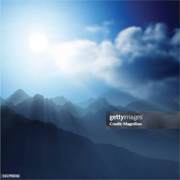 mountain landscape - wide range stock illustrations