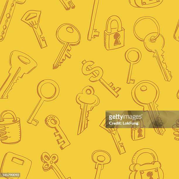 seamless background - keys collection - hotel key stock illustrations