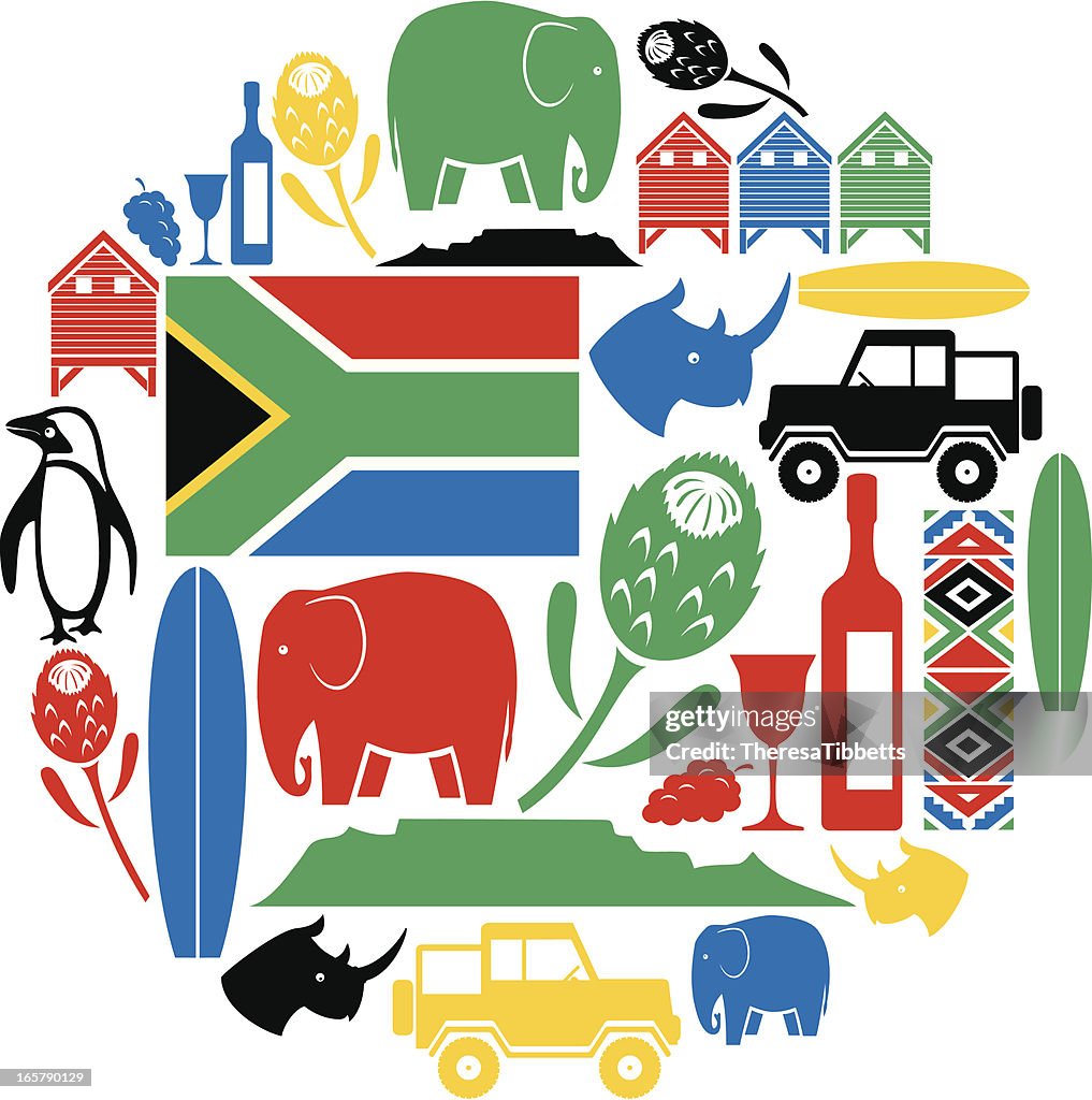 Südafrika-Symbol Montage