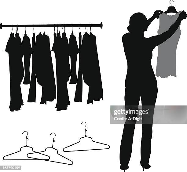 passform - clothes rack stock-grafiken, -clipart, -cartoons und -symbole