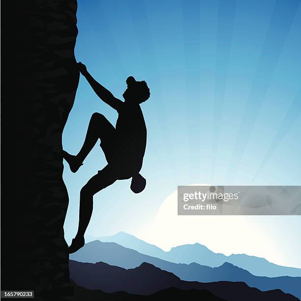 ilustraciones, imágenes clip art, dibujos animados e iconos de stock de rock climber - escalar