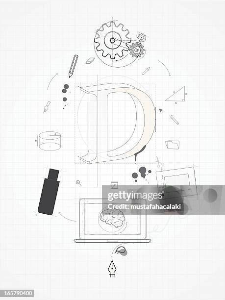 d for design - designer computer stock illustrations