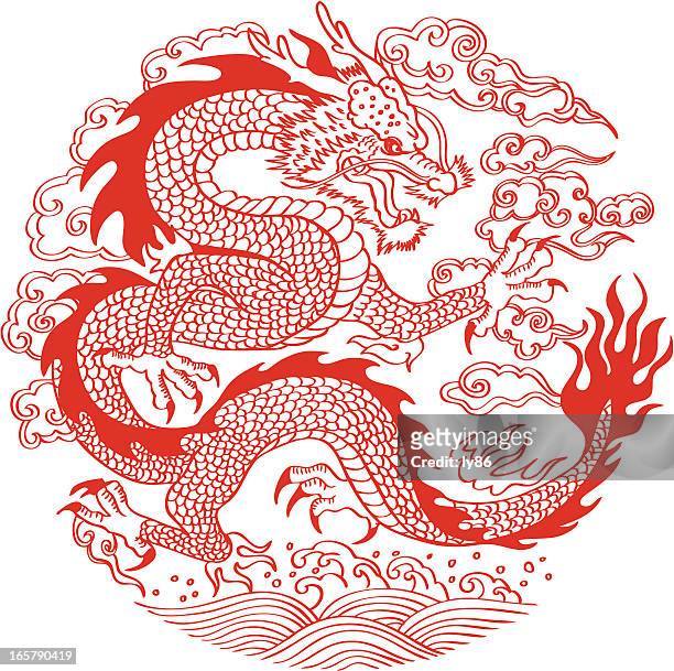 ilustrações, clipart, desenhos animados e ícones de dragão chinês - chinese ethnicity