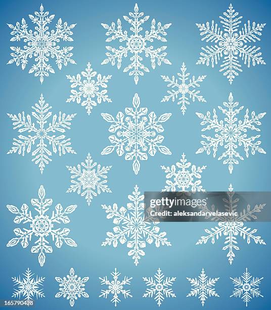 stockillustraties, clipart, cartoons en iconen met snowflakes - ijskristal