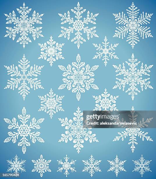 snowflakes - ice crystal stock illustrations