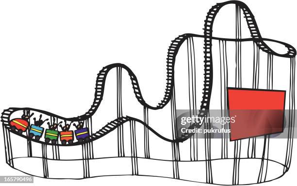 roller coaster - funfair games stock illustrations