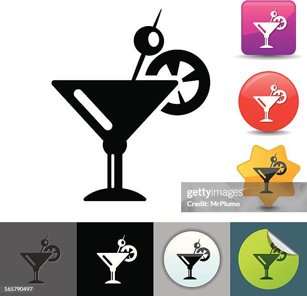 martini icon | solicosi series - vermouth stock illustrations