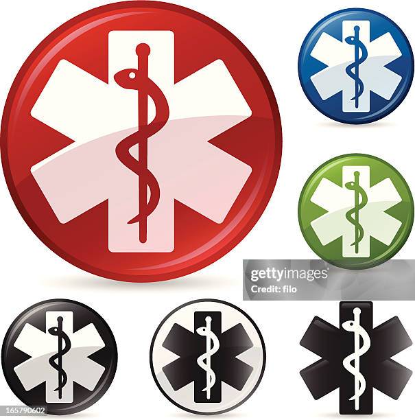 stockillustraties, clipart, cartoons en iconen met medical symbol - herdersstaf