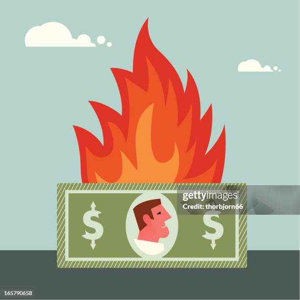 money burning - money to burn stock illustrations