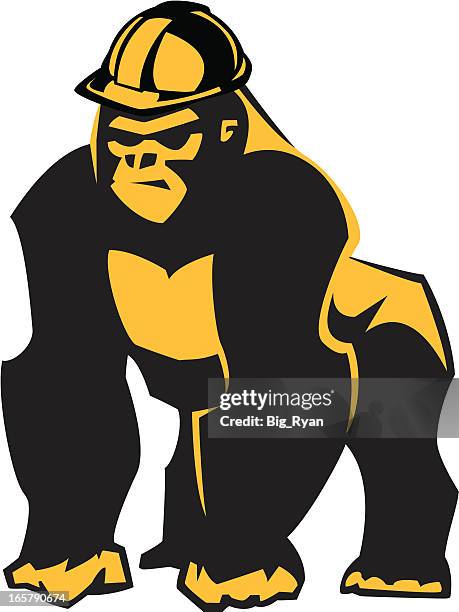 construction gorilla - gorilla stock illustrations