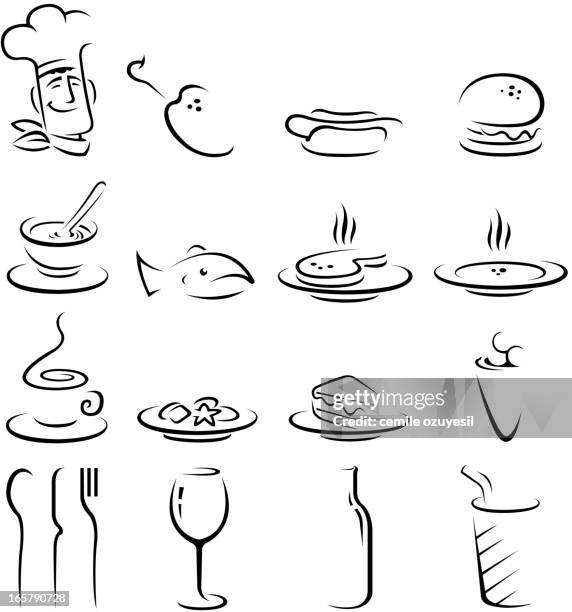 restaurant symbols - drinking juice bottle stock illustrations