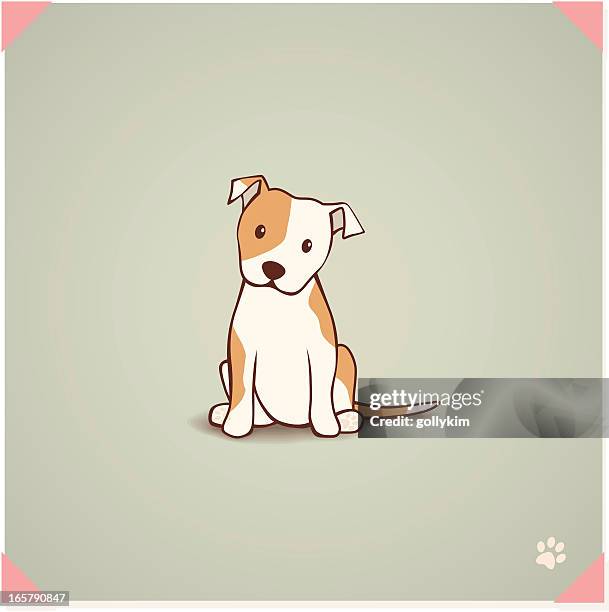 ilustraciones, imágenes clip art, dibujos animados e iconos de stock de bull terrier de staffordshire cachorro - perro