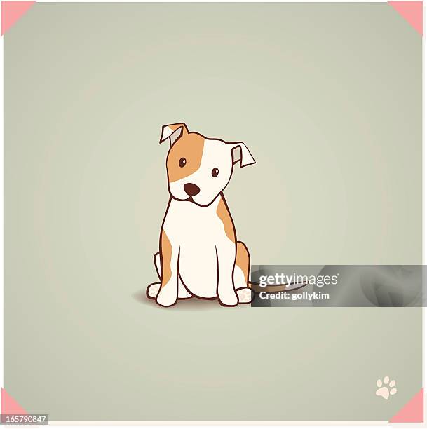 stockillustraties, clipart, cartoons en iconen met staffordshire bull terrier puppy - dog