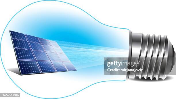 renewable energy - solar panel - glass panel stock illustrations
