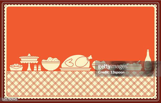 ilustraciones, imágenes clip art, dibujos animados e iconos de stock de cena del día de acción de gracias de extensión - thanksgiving plate of food