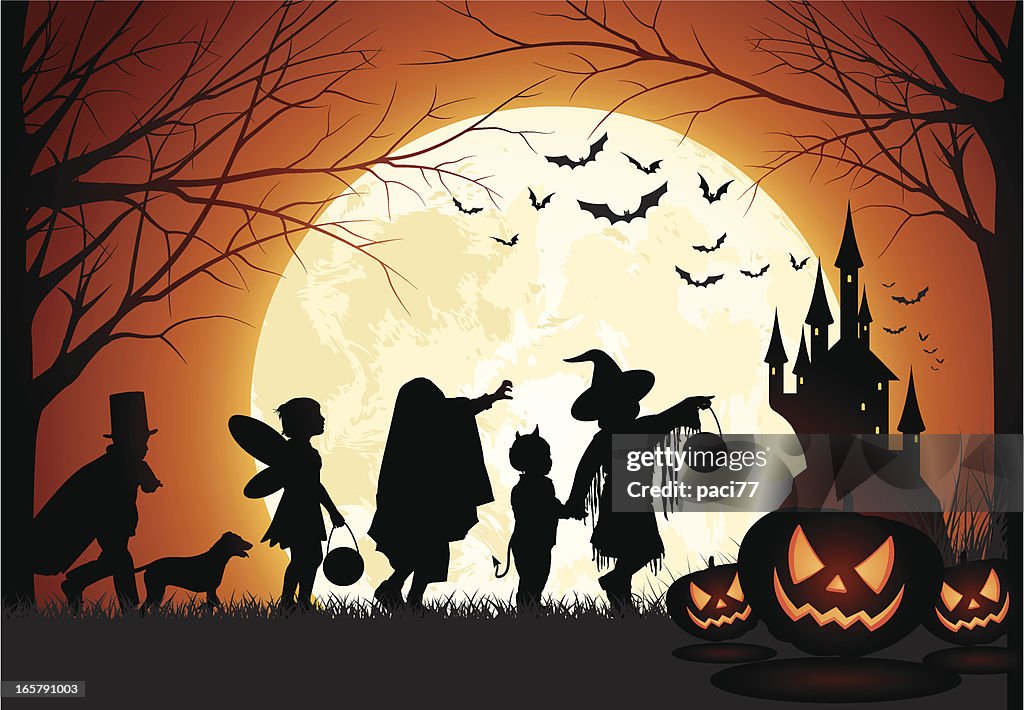Halloween-Kinder-Süßes oder Saures-Halloweenspruch