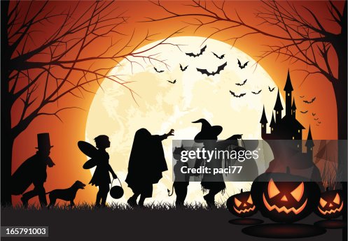 Halloween Children trick or treat Halloween Children trick or treat