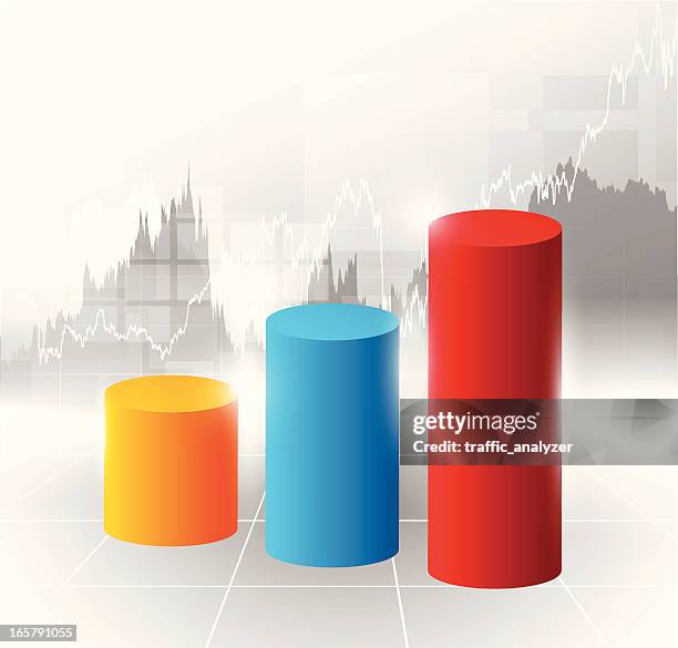 stock market chart - cylinder vector stock illustrations