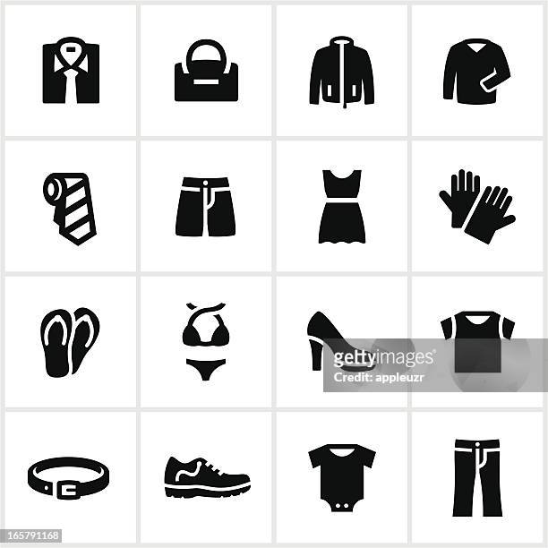 ilustraciones, imágenes clip art, dibujos animados e iconos de stock de negro iconos de tienda de ropa - sweater
