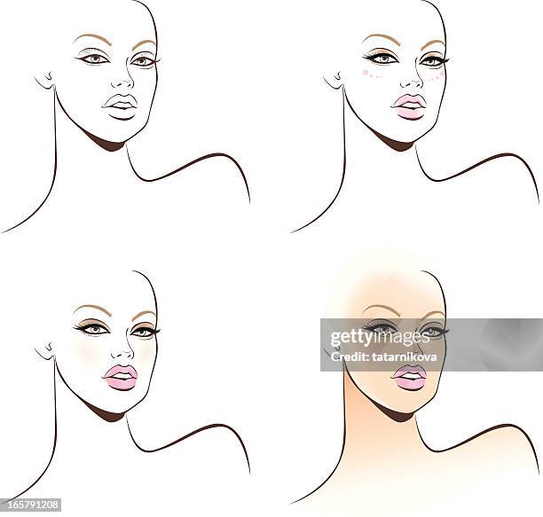 stage makeup - eye shadow stock illustrations
