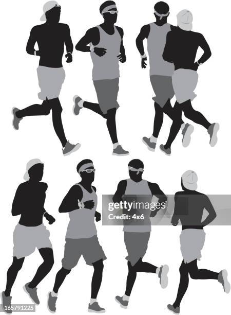 athlete running - runner from behind stock illustrations