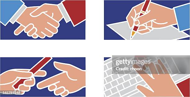 hands illustrations - computer keyboard hands stock illustrations
