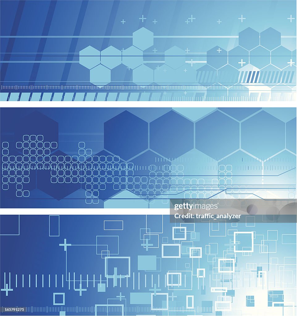 Abstract Blue Technical Banners High-Res Vector Graphic - Getty Images