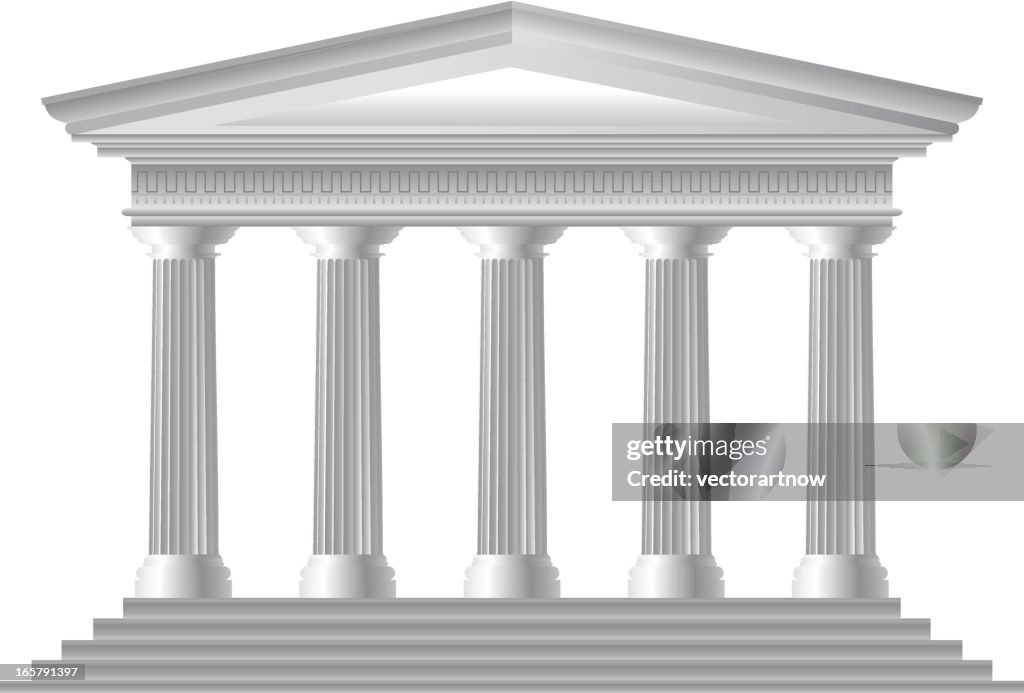 Illustration of Roman temple facade