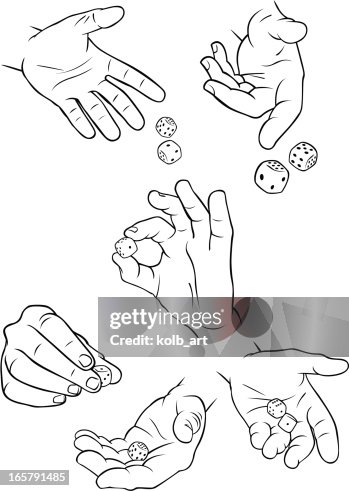 Hands throwing dice Hands throwing dice