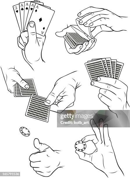 ilustraciones, imágenes clip art, dibujos animados e iconos de stock de hands playing cards y juegos de dos - baccarat table