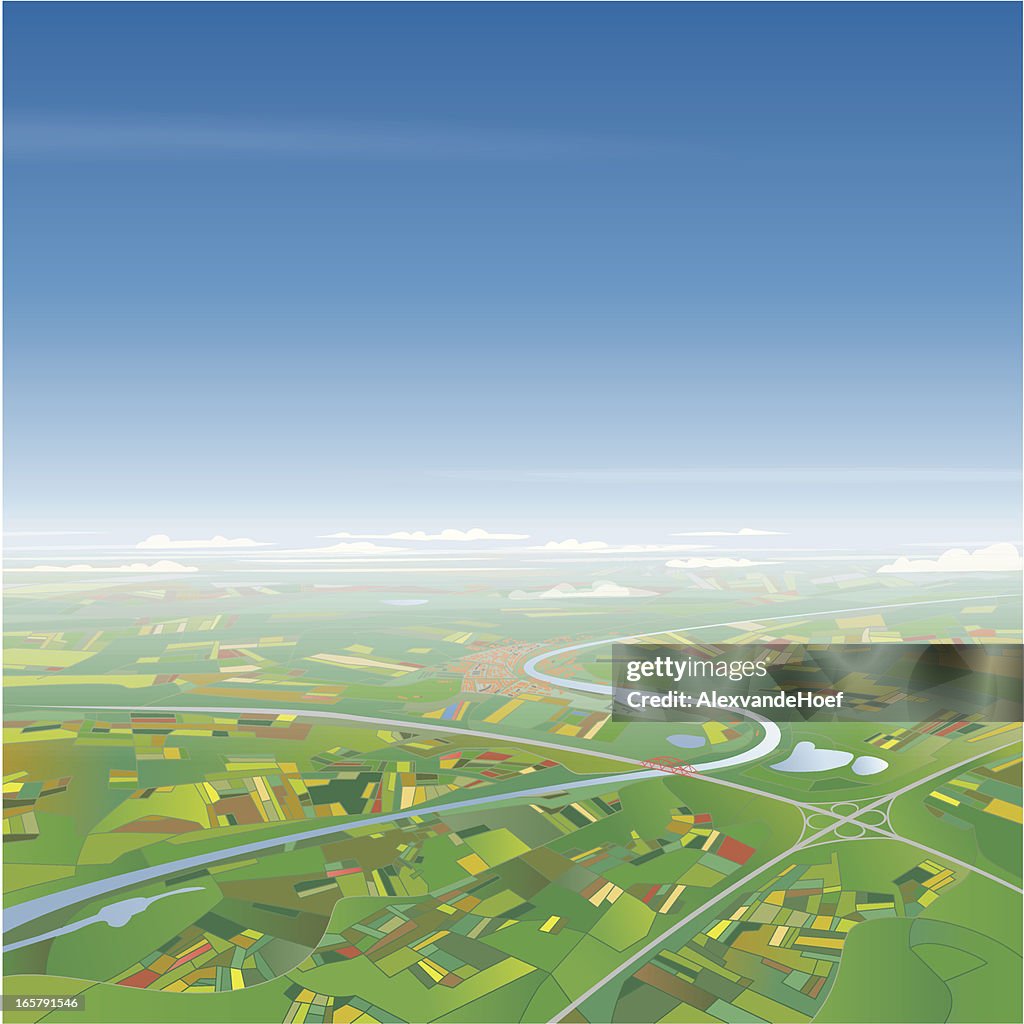 Vista aérea del paisaje