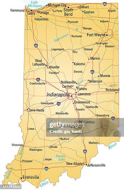 map of indiana - indiana stock illustrations