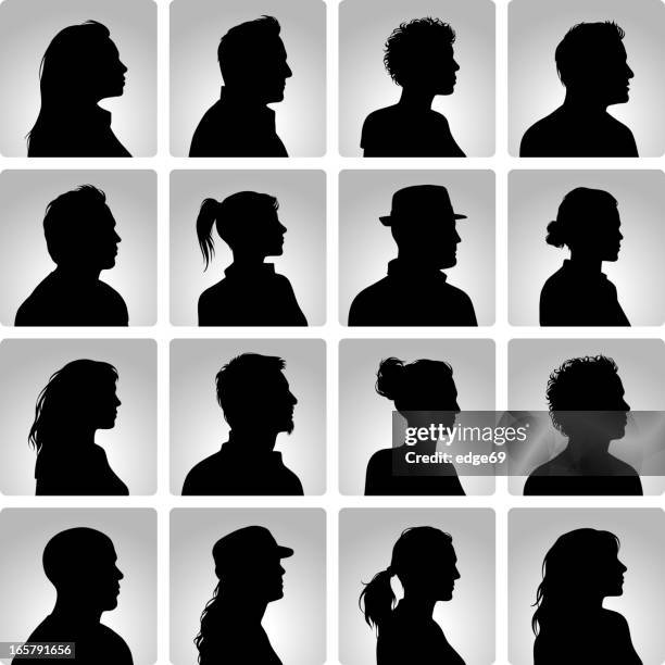 ilustrações de stock, clip art, desenhos animados e ícones de pessoas avatares - profile woman silhouette