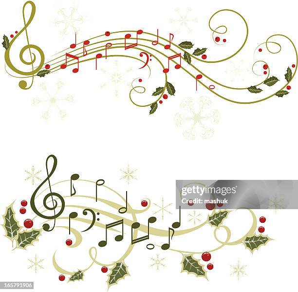 stockillustraties, clipart, cartoons en iconen met christmas music - sinterklaasliedje