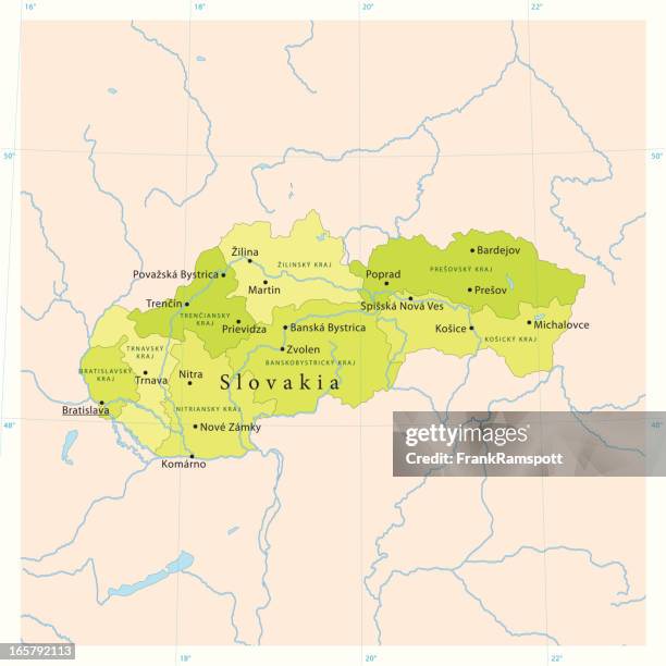 slovakia vector map - slovakia map stock illustrations